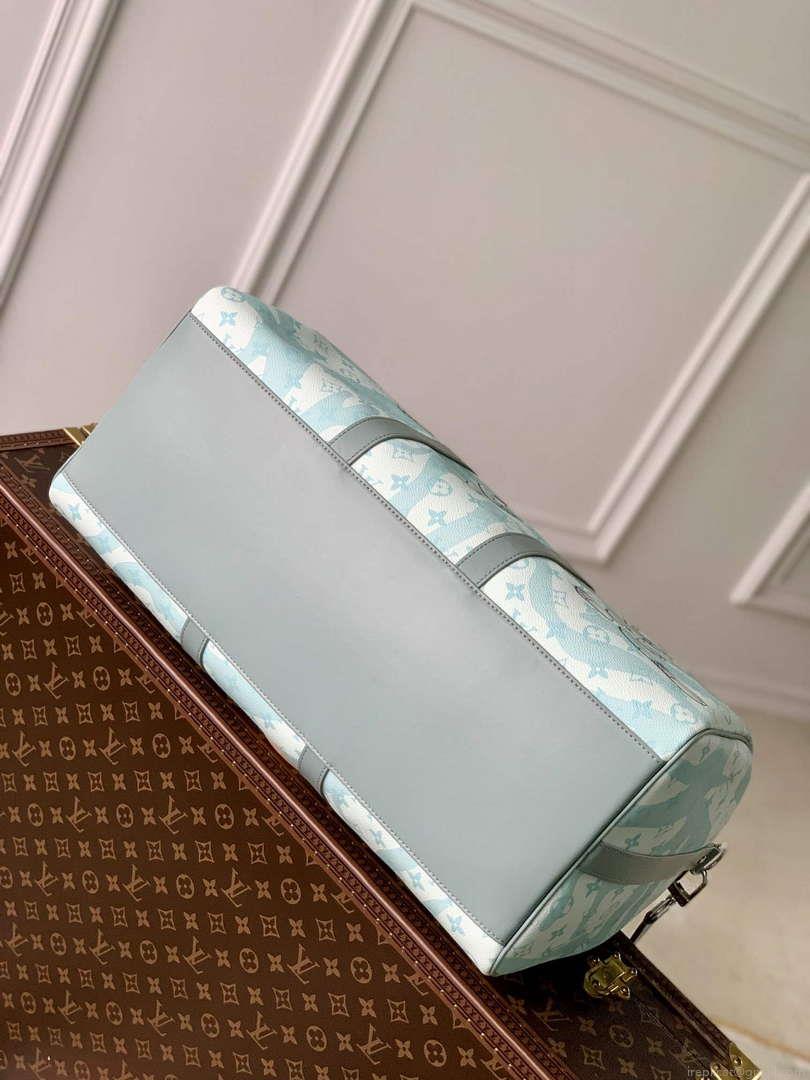 LV M22570 Louis Vuitton Keepall Bandoulière 50 Bag Crystal Blue