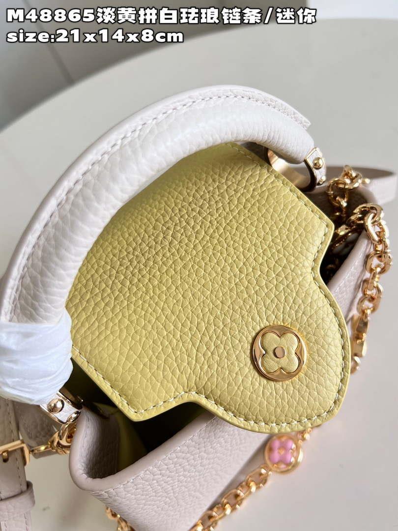 LV M22514 Louis Vuitton Capucines Mini Jaune Plume Yellow