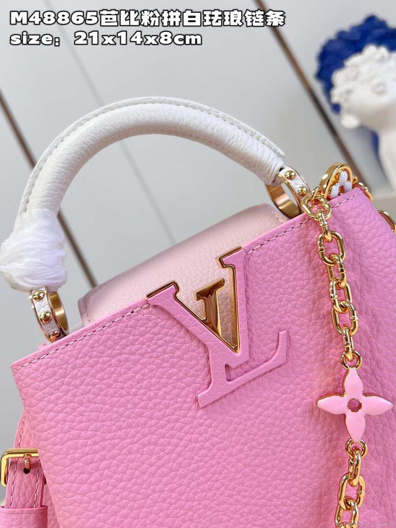 LV M22375 Louis Vuitton Capucines Mini Rose Chamallow Pink