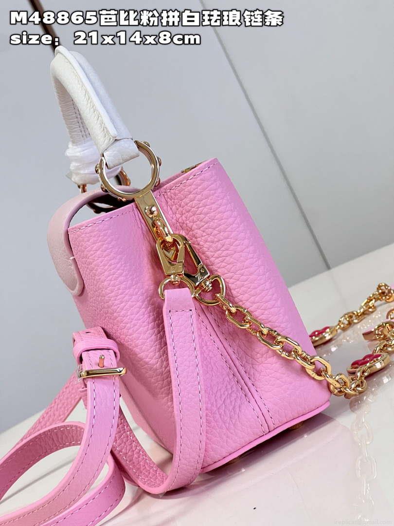 LV M22375 Louis Vuitton Capucines Mini Rose Chamallow Pink