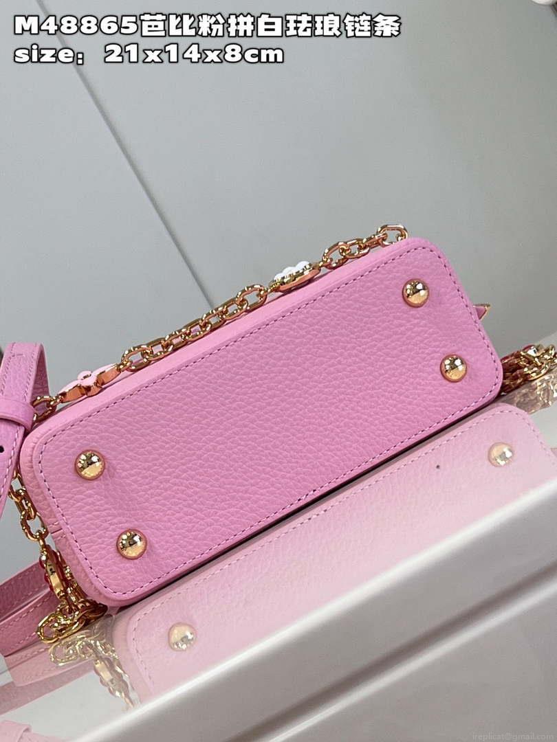LV M22375 Louis Vuitton Capucines Mini Rose Chamallow Pink