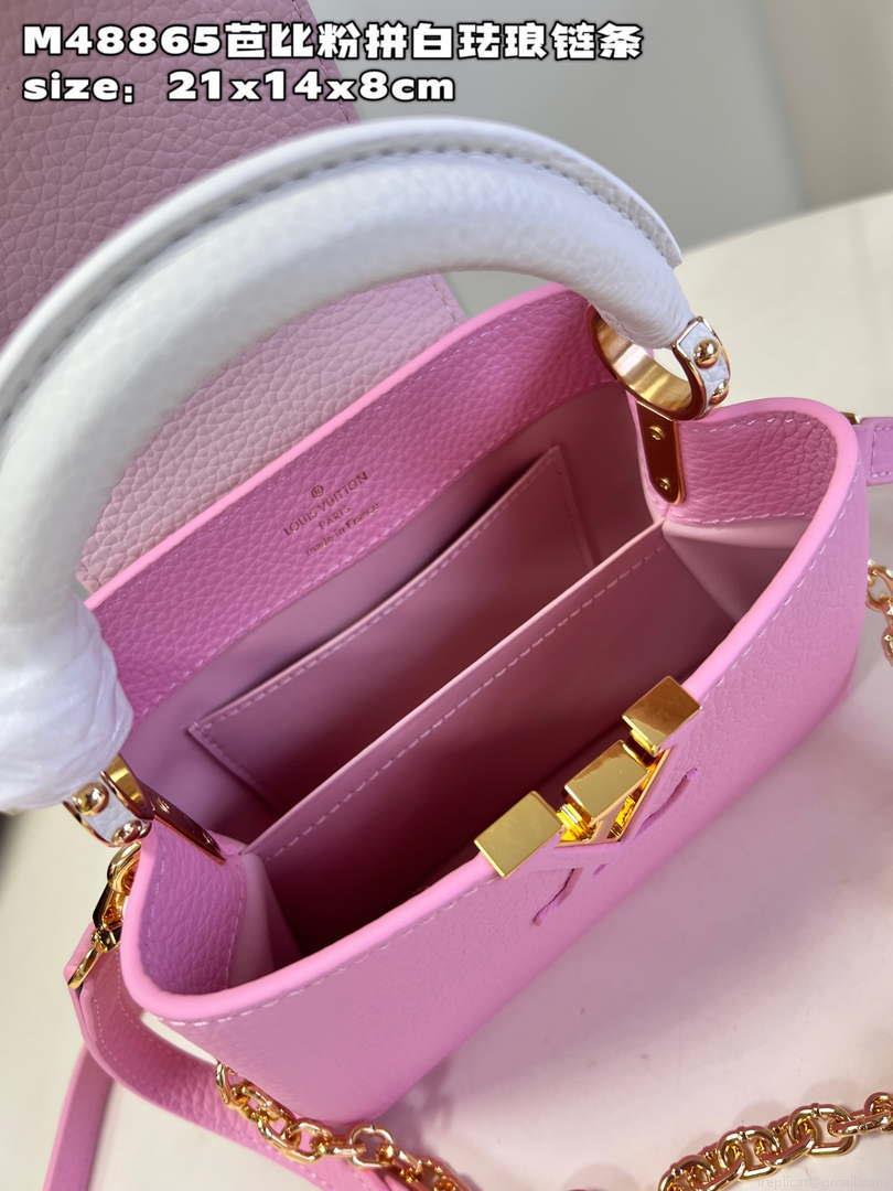 LV M22375 Louis Vuitton Capucines Mini Rose Chamallow Pink