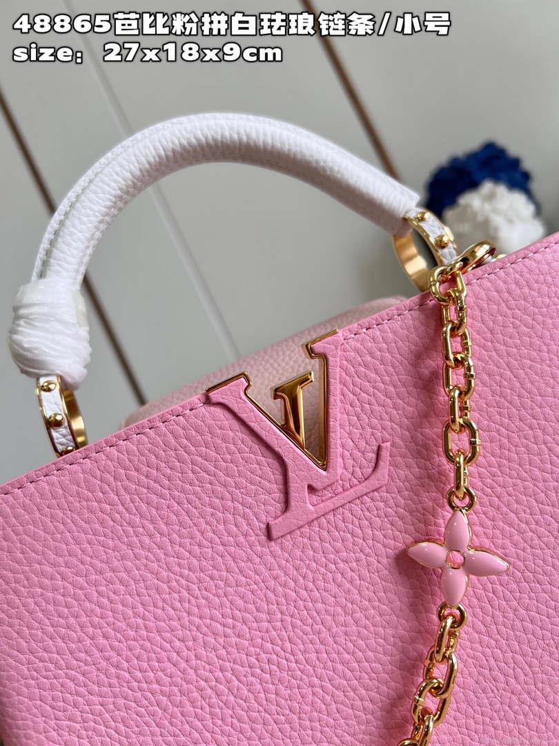 LV M22375 Louis Vuitton Capucines BB Bag Rose Chamallow Pink