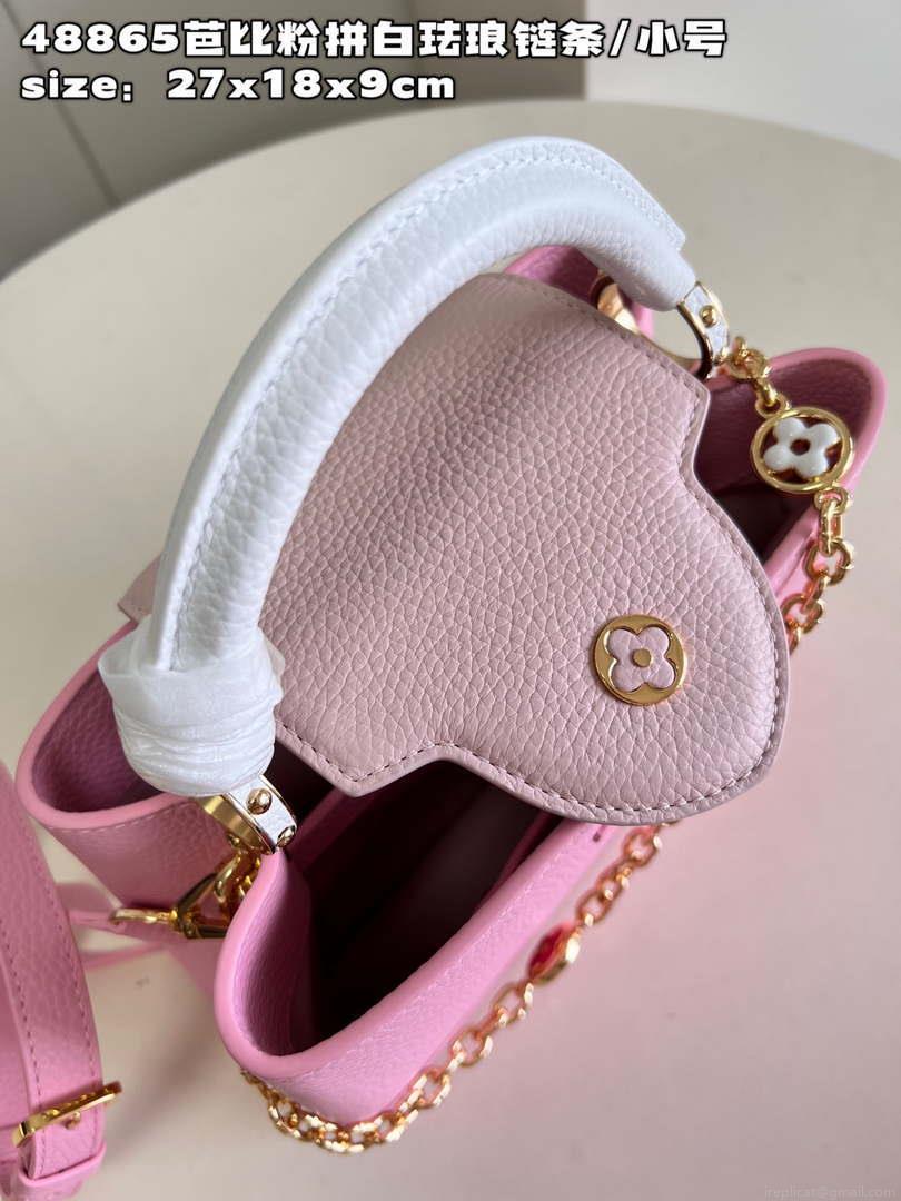 LV M22375 Louis Vuitton Capucines BB Bag Rose Chamallow Pink