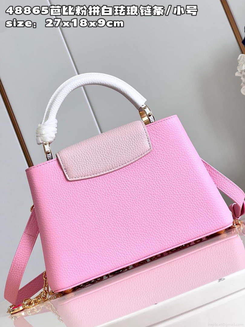 LV M22375 Louis Vuitton Capucines BB Bag Rose Chamallow Pink