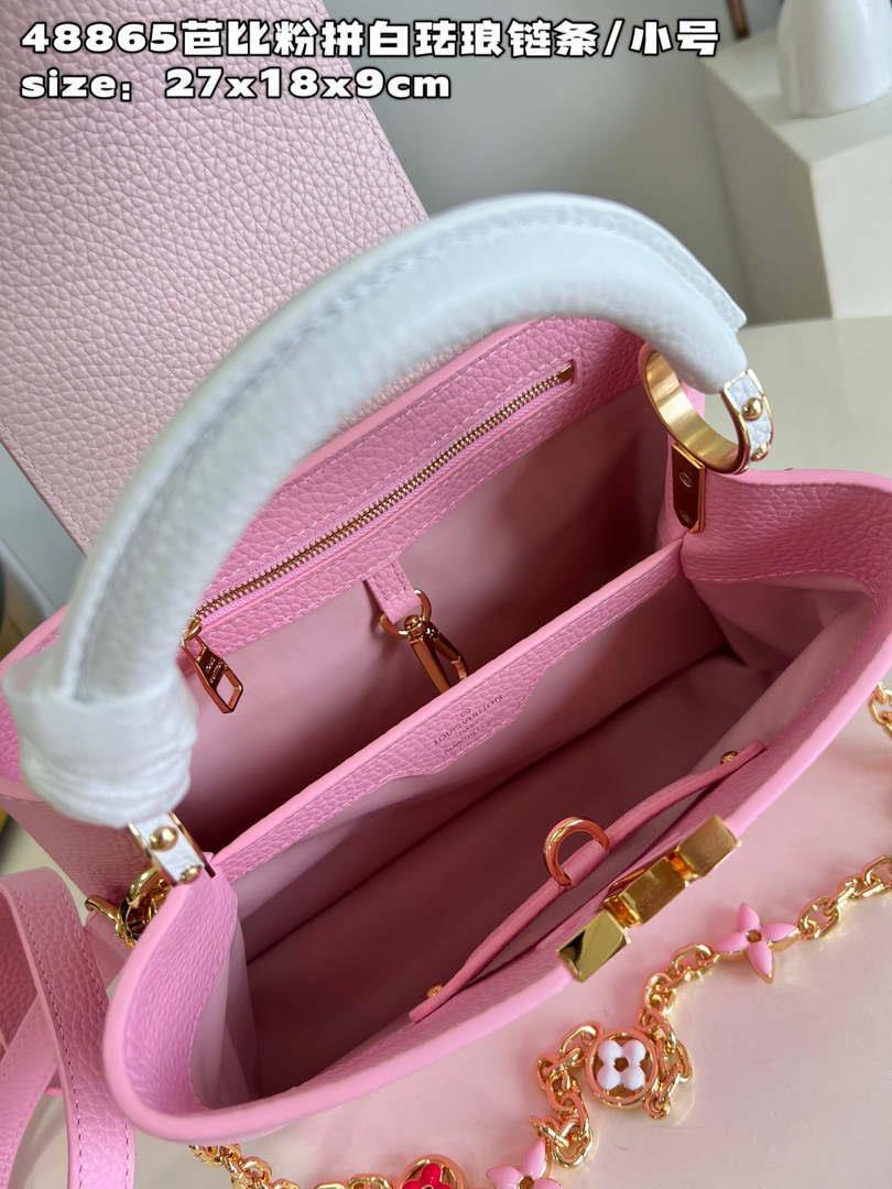 LV M22375 Louis Vuitton Capucines BB Bag Rose Chamallow Pink
