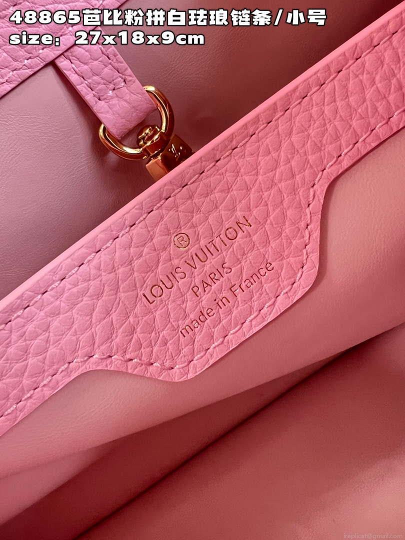 LV M22375 Louis Vuitton Capucines BB Bag Rose Chamallow Pink