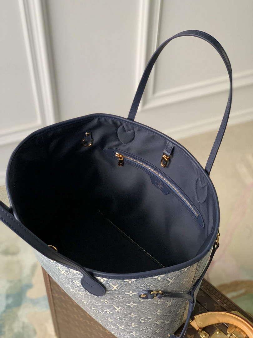 LV M22921 Louis Vuitton Neverfull MM Tote Bag Blue