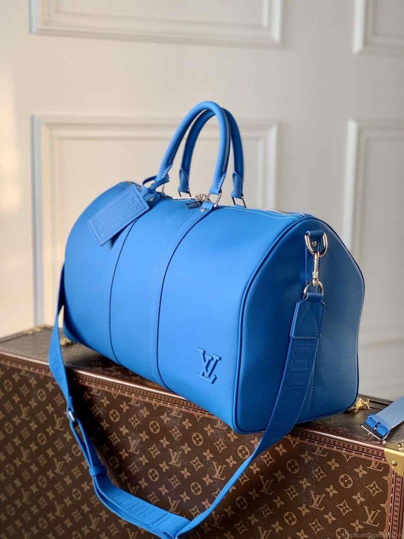 LV M22609 Louis Vuitton Keepall Bandoulière 50 Bag Blue