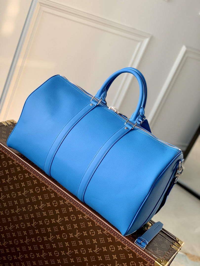 LV M22609 Louis Vuitton Keepall Bandoulière 50 Bag Blue