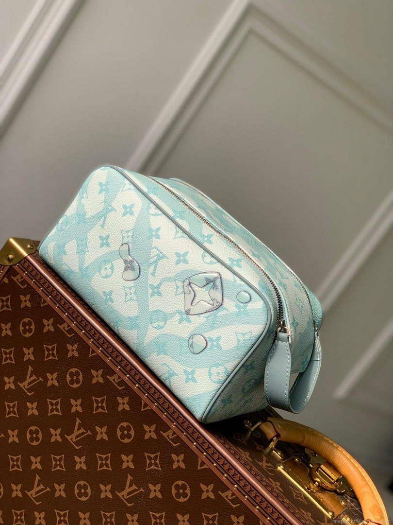 LV M82337 Louis Vuitton Dopp Kit Toiletry Bag Crystal Blue