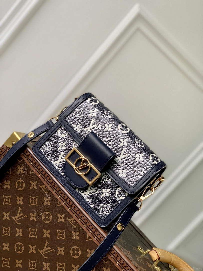 LV M22826 Louis Vuitton Mini Dauphine Handbag Blue