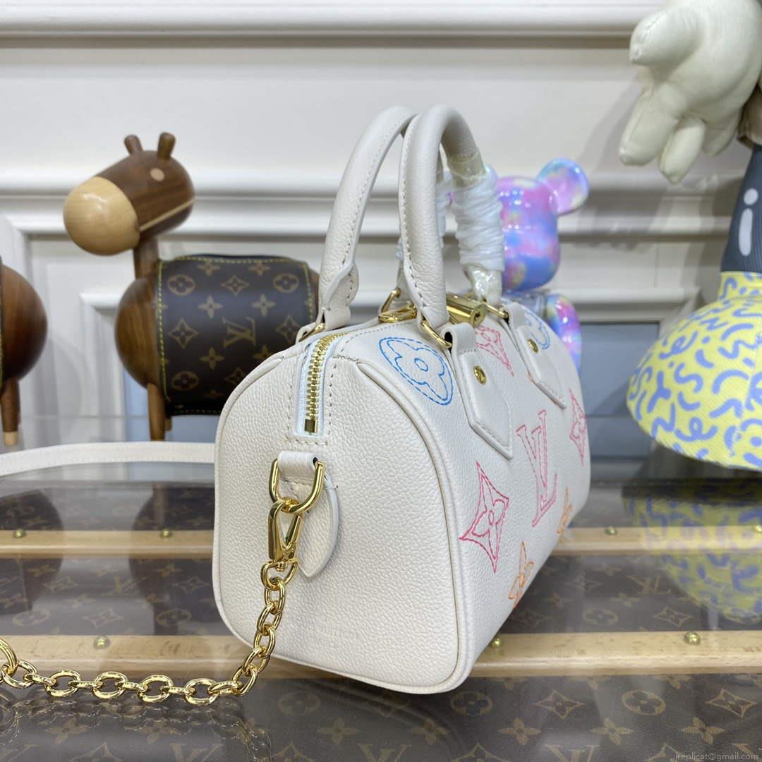 LV M46667 Louis Vuitton Speedy Bandoulière 20 Handbag Beige