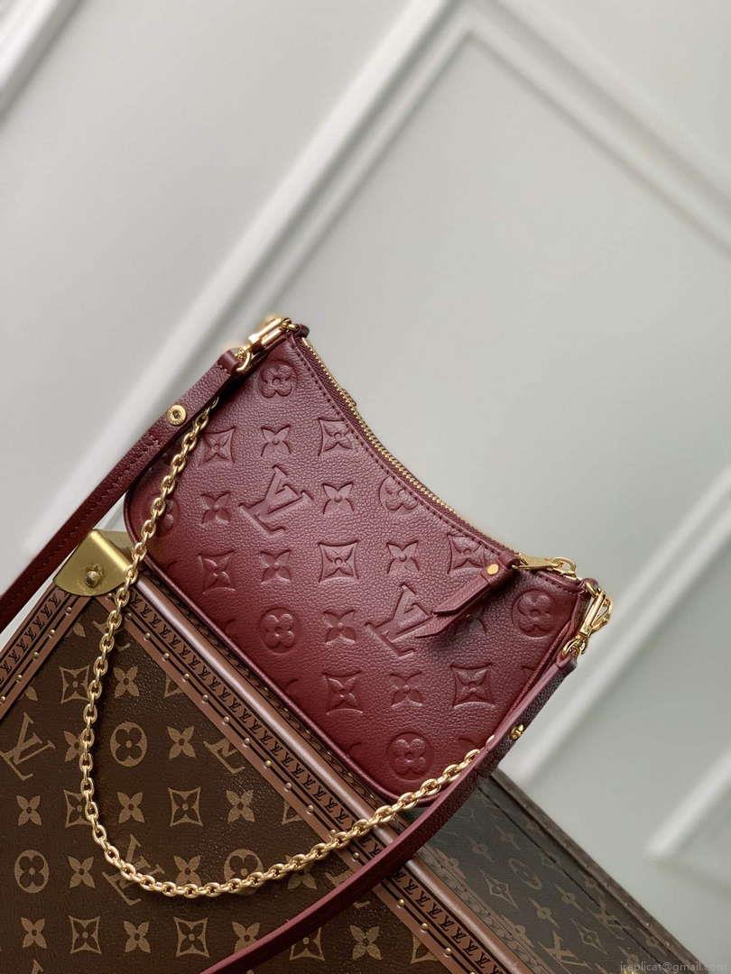 LV M80349 Louis Vuitton Easy Pouch On Strap Bag Wine Red