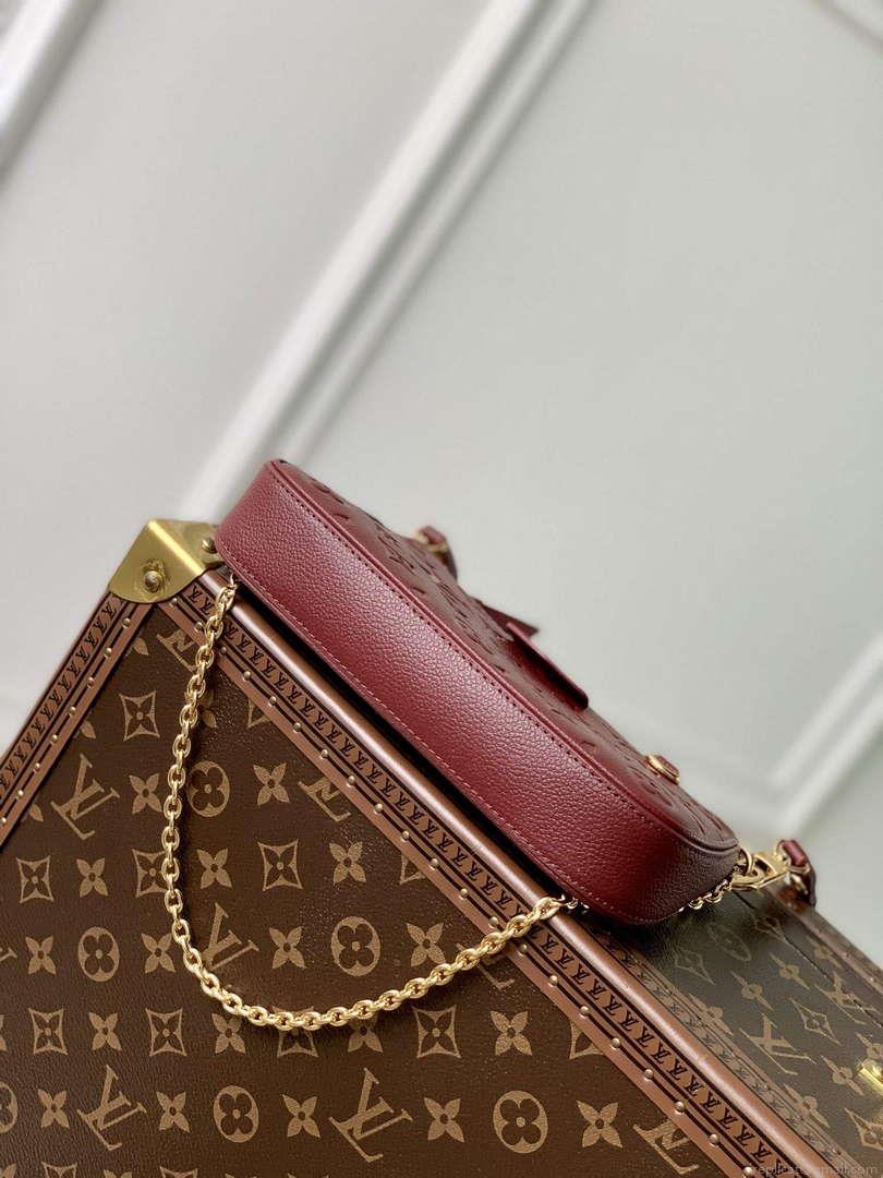 LV M80349 Louis Vuitton Easy Pouch On Strap Bag Wine Red