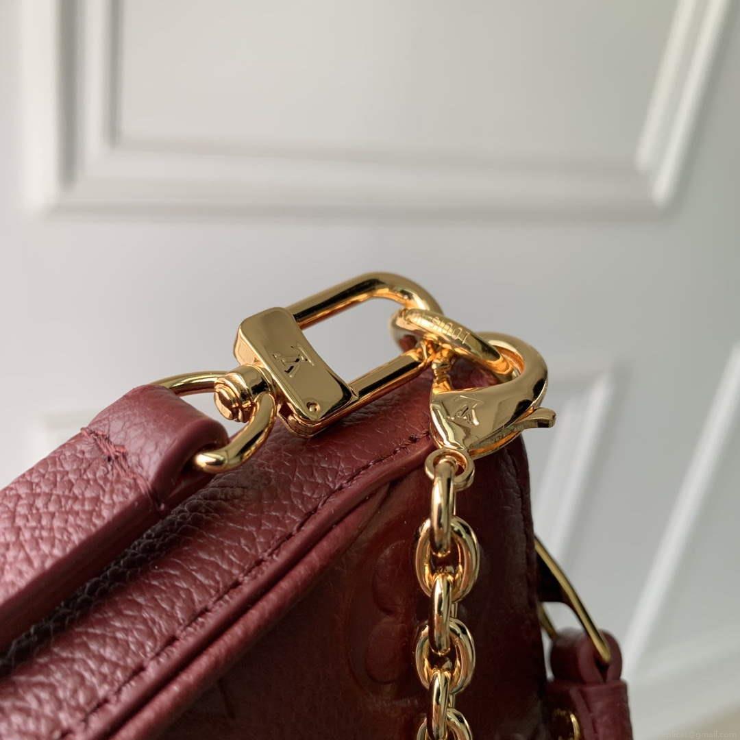 LV M80349 Louis Vuitton Easy Pouch On Strap Bag Wine Red