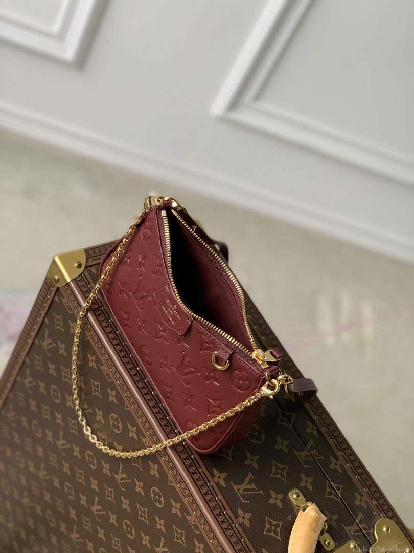 LV M80349 Louis Vuitton Easy Pouch On Strap Bag Wine Red
