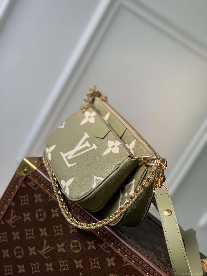 LV M80399 Louis Vuitton Multi Pochette Accessoires Bag Grass green