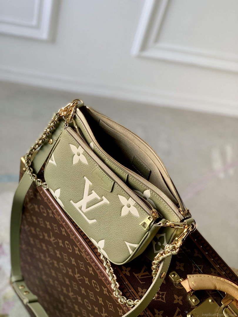 LV M80399 Louis Vuitton Multi Pochette Accessoires Bag Grass green
