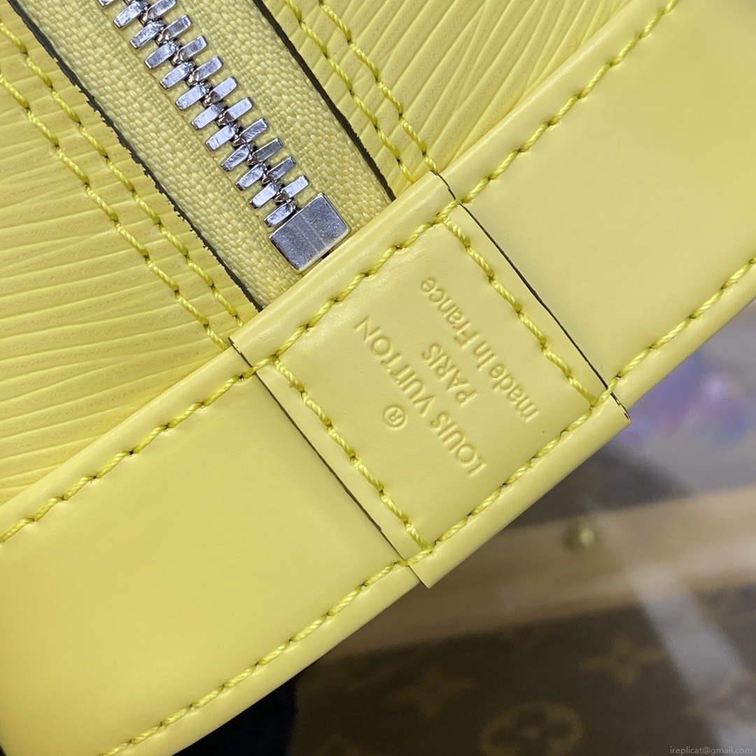 LV M22213 Louis Vuitton Alma BB Epi Handbag Jaune Plume Yellow