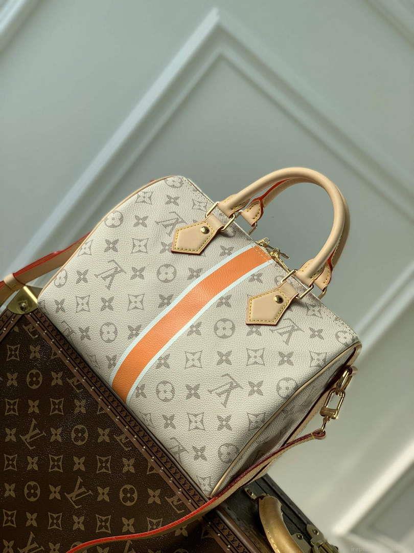 LV M46749 Louis Vuitton Speedy Bandoulière 25 Handbag Beige/Ocher