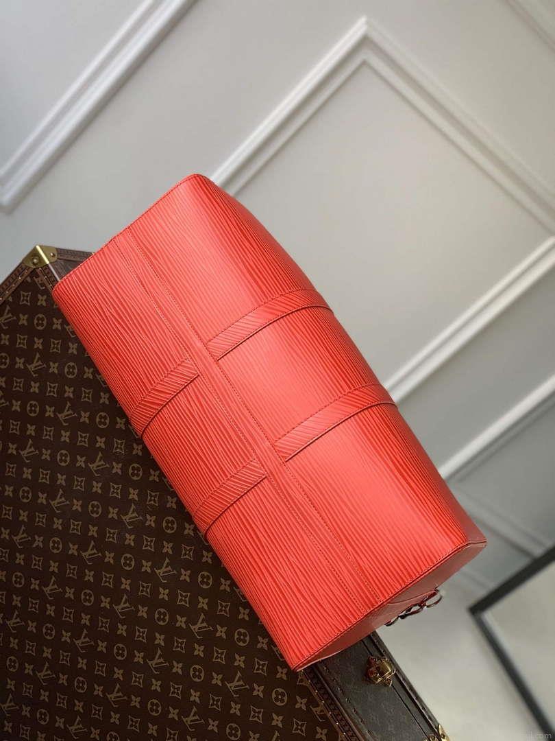 LV M23721 Louis Vuitton Keepall Bandoulière 50 Bag Vermillion Red