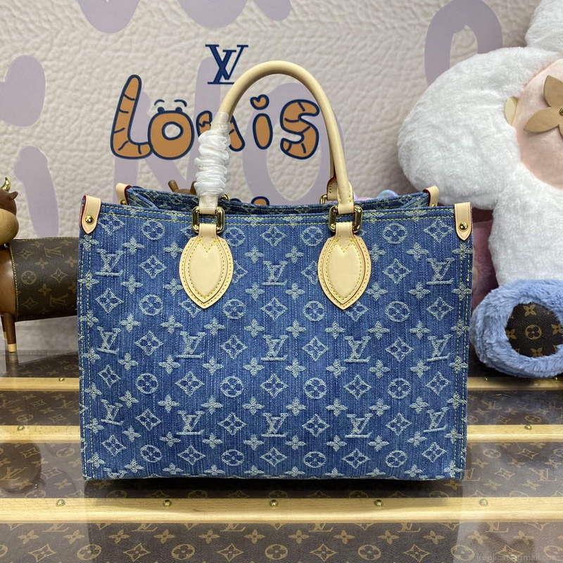 LV M46871 Louis Vuitton OnTheGo MM Tote Bag Monogram Denim