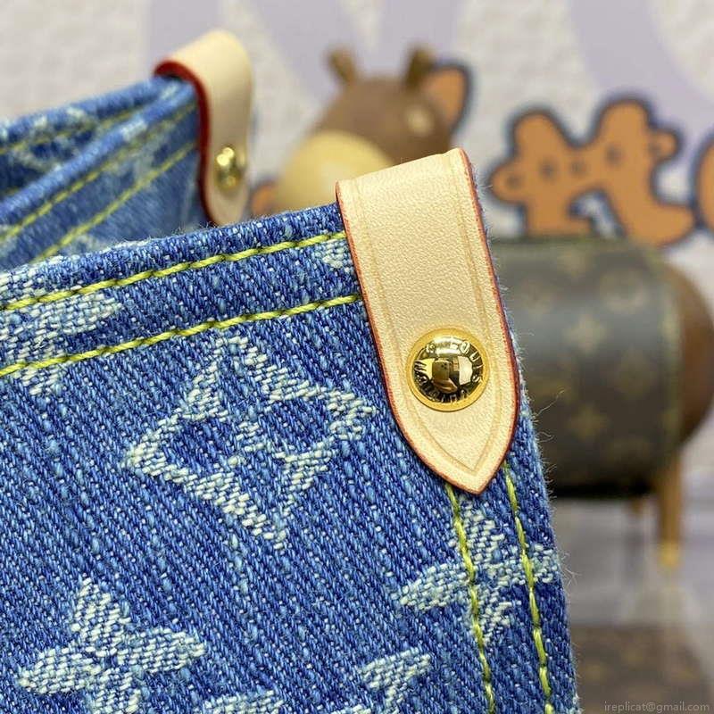LV M46871 Louis Vuitton OnTheGo MM Tote Bag Monogram Denim