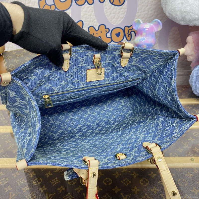LV M46871 Louis Vuitton OnTheGo MM Tote Bag Monogram Denim