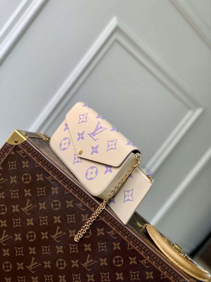 LV M82610 Louis Vuitton Pochette Félicie Bag Taro Purple