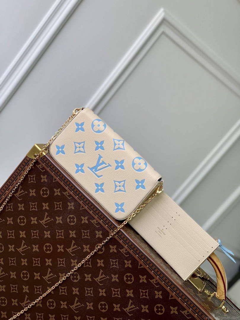 LV M82610 Louis Vuitton Pochette Félicie Bag Blue