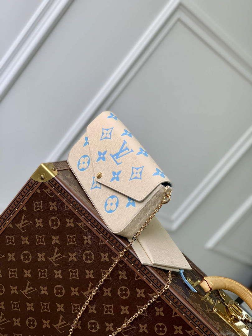 LV M82610 Louis Vuitton Pochette Félicie Bag Blue