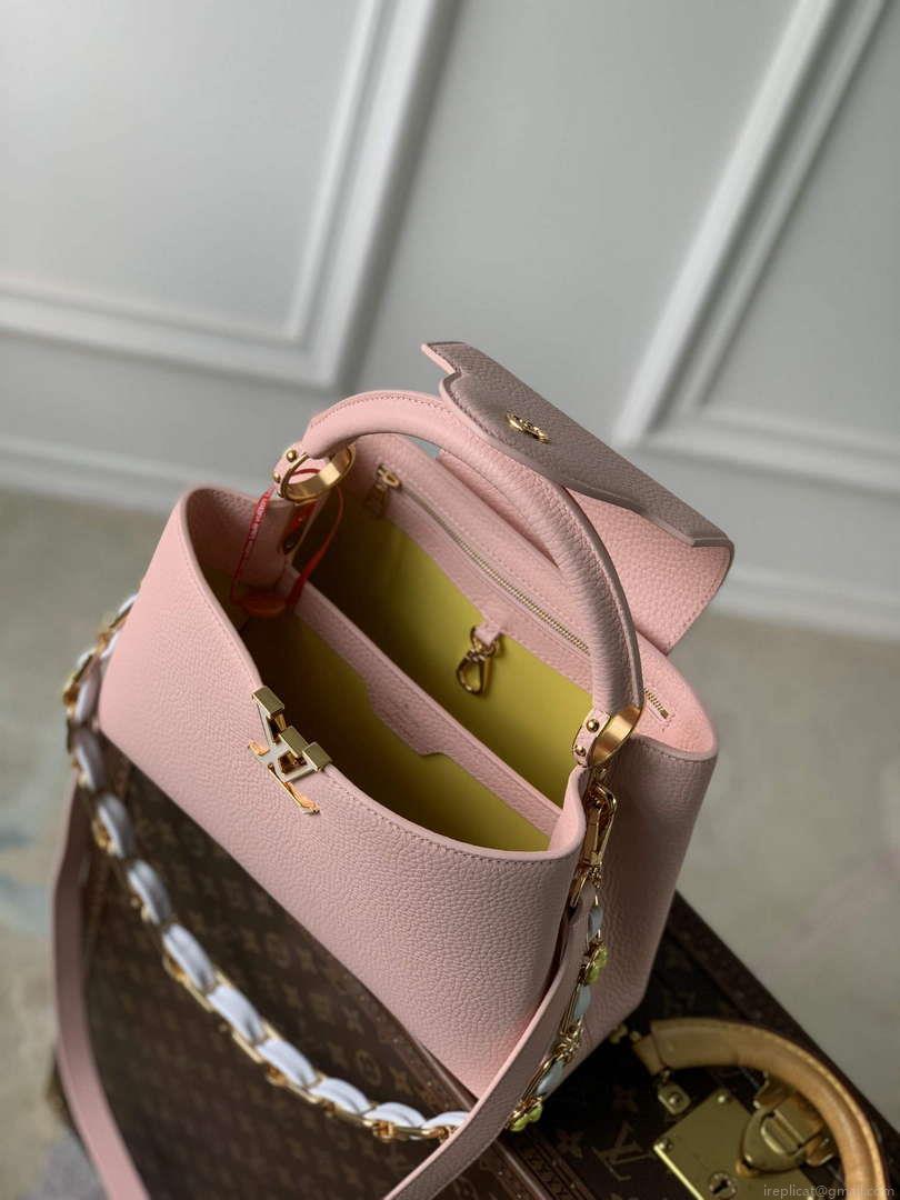 LV M23363 Louis Vuitton Capucines MM Handbag Jasmine Pink
