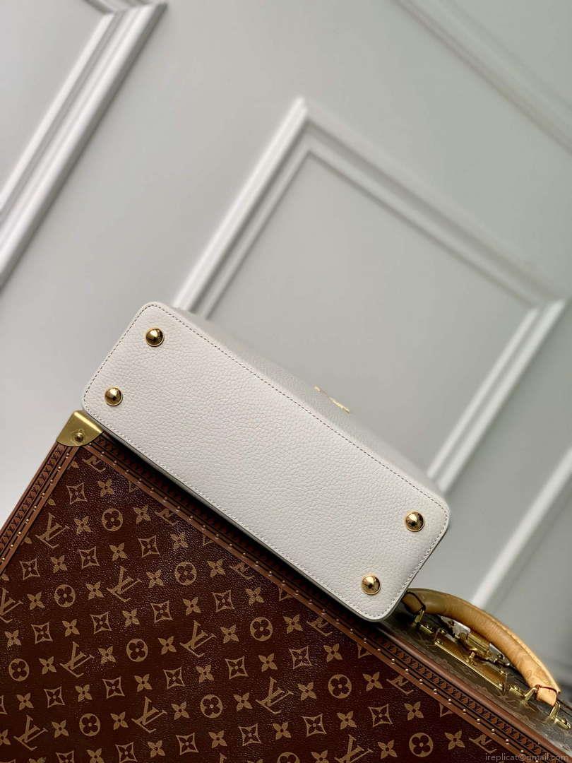LV M23280 Louis Vuitton Capucines MM Handbag Ice Grey