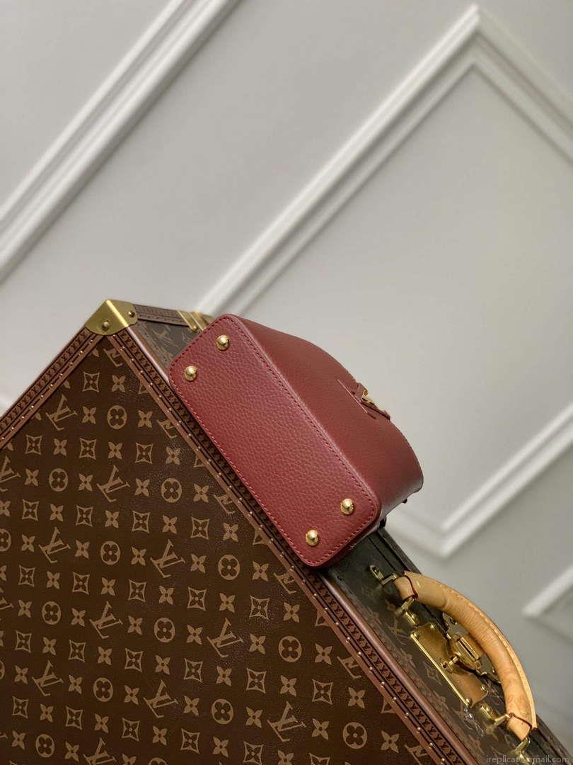 LV M25128 Louis Vuitton Capucines Mini Handbag Griotte Red