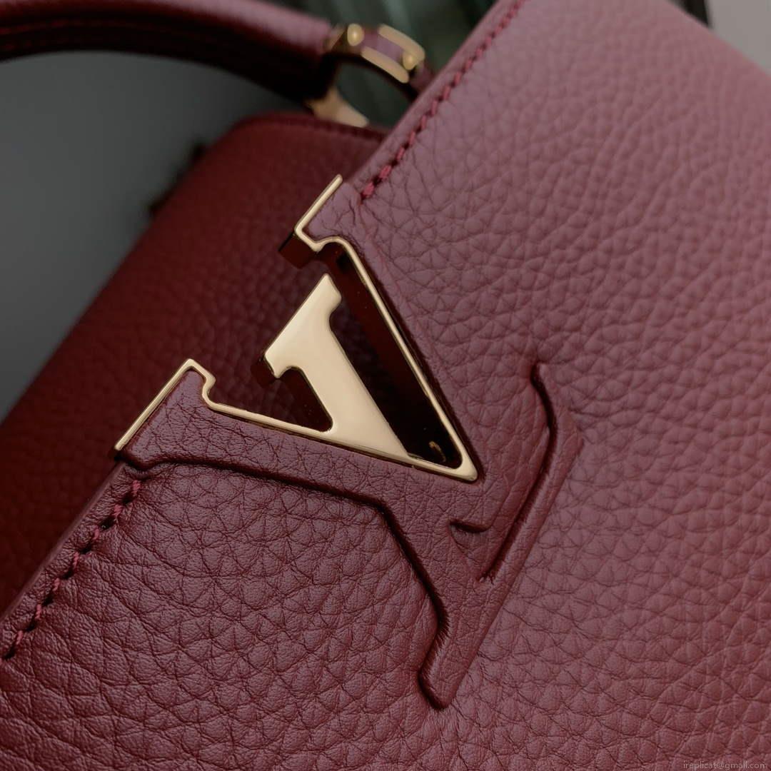 LV M25128 Louis Vuitton Capucines Mini Handbag Griotte Red