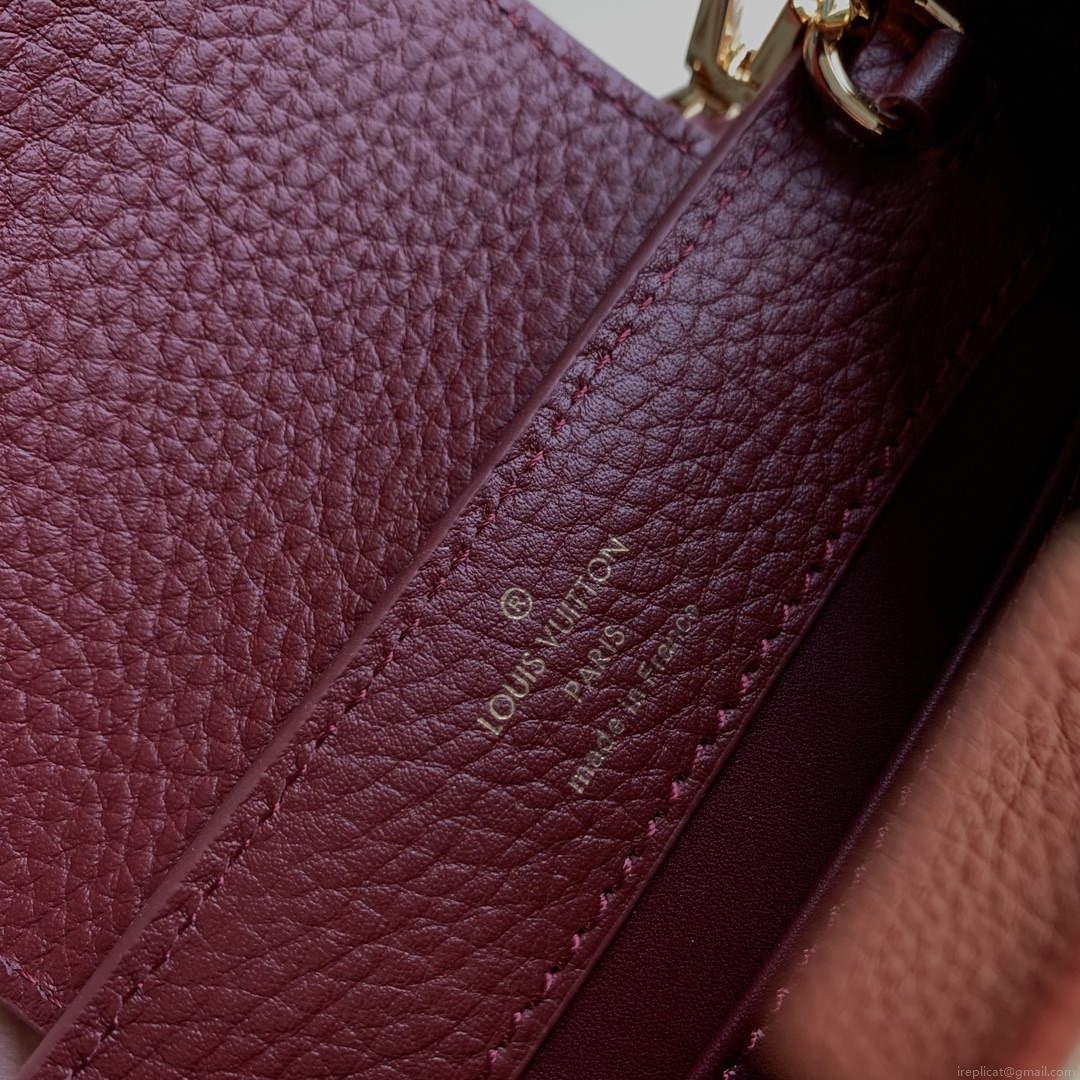 LV M25128 Louis Vuitton Capucines Mini Handbag Griotte Red
