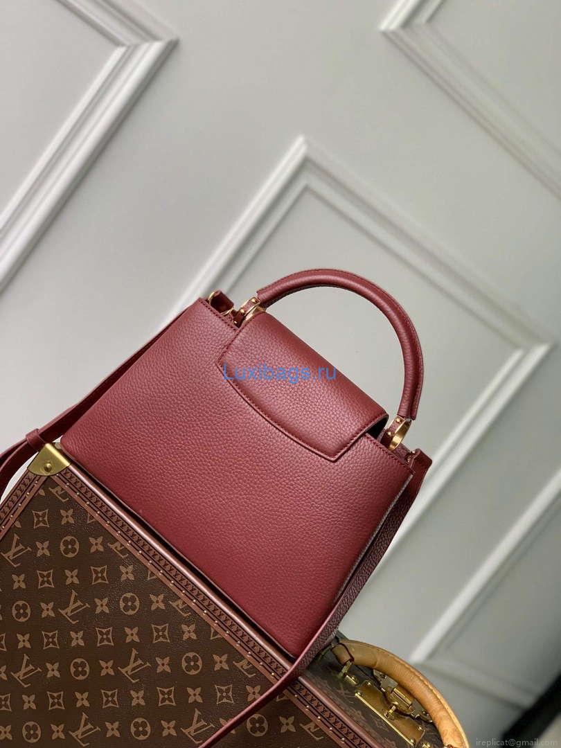 LV M25128 Louis Vuitton Capucines BB Handbag Griotte Red