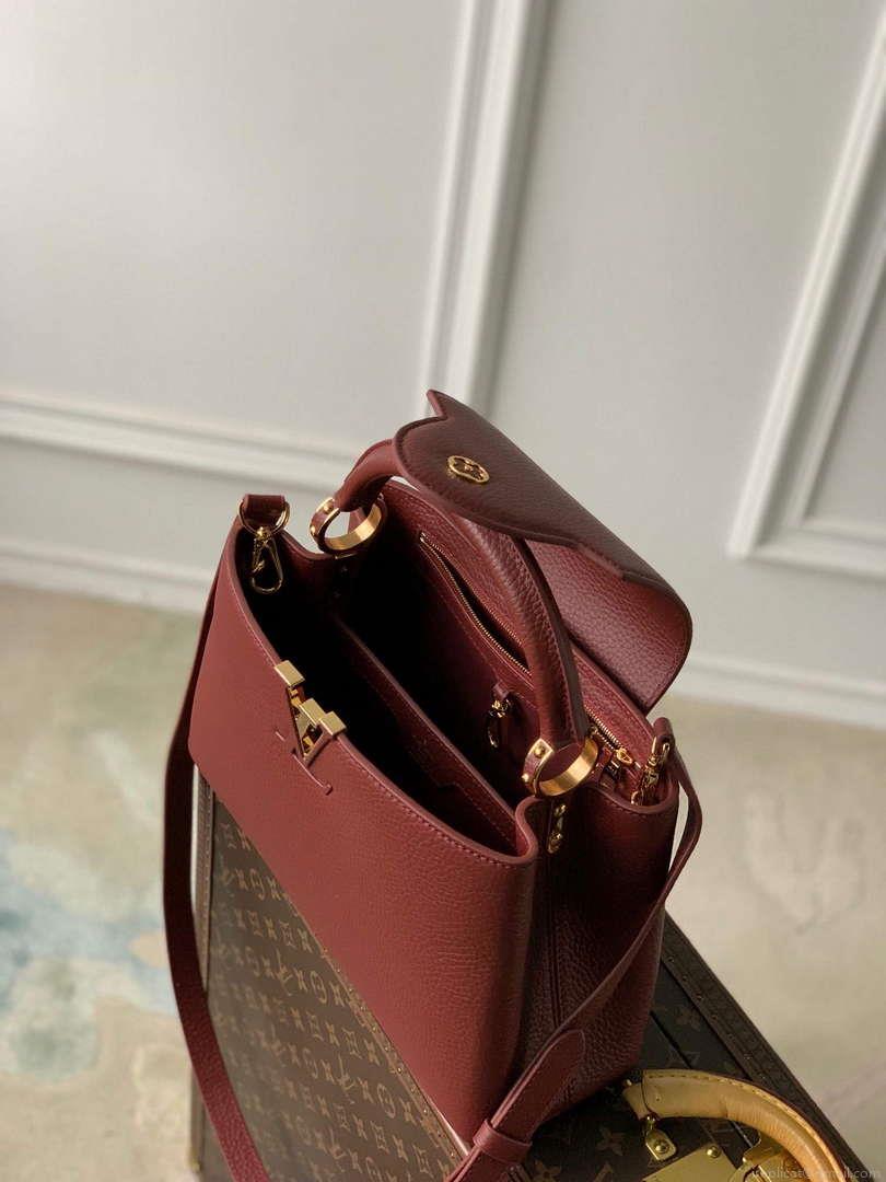 LV M25128 Louis Vuitton Capucines BB Handbag Griotte Red
