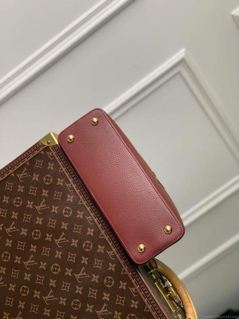 LV M25128 Louis Vuitton Capucines MM Handbag Griotte Red