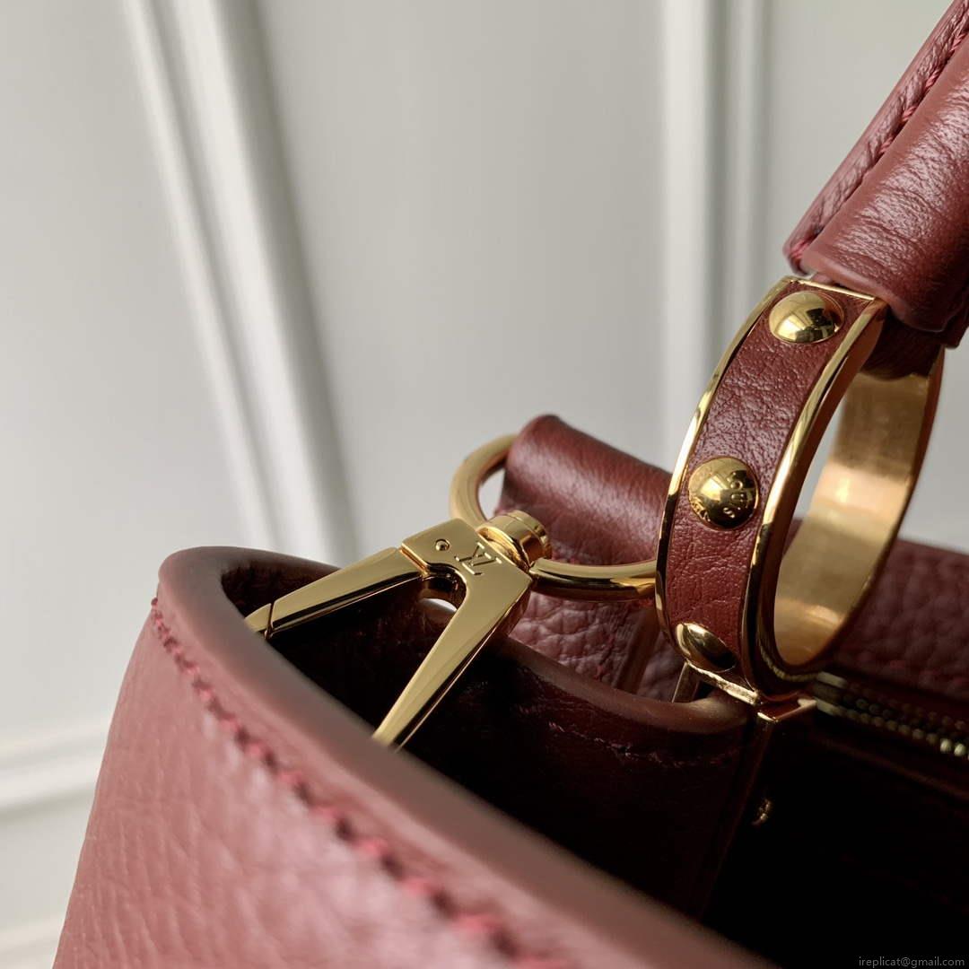 LV M25128 Louis Vuitton Capucines MM Handbag Griotte Red