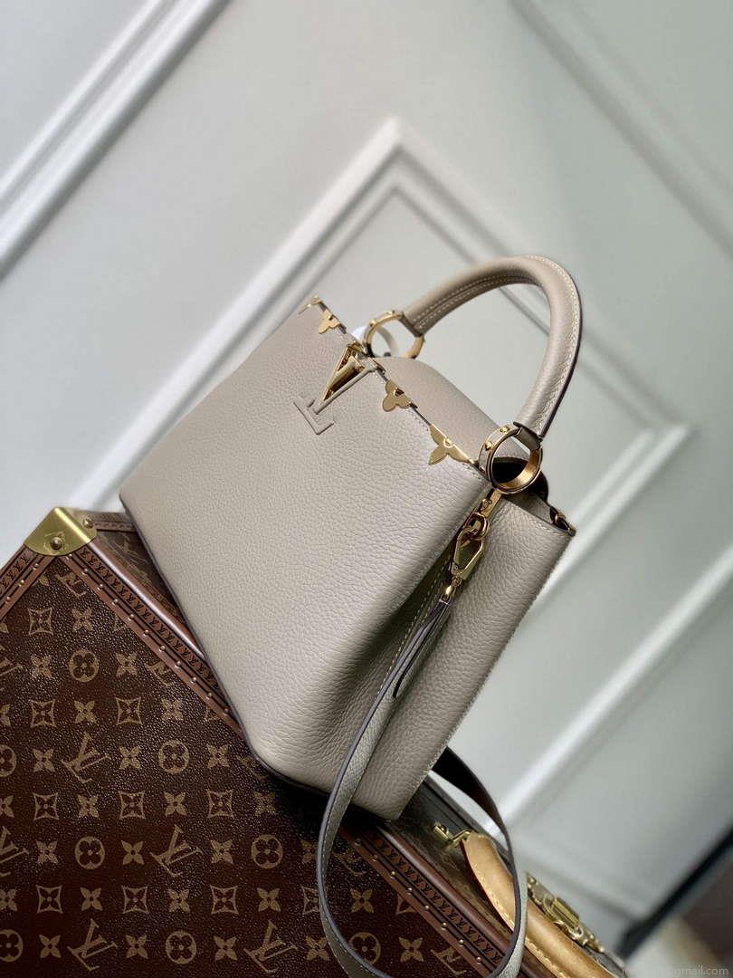 LV M24567 Louis Vuitton Capucines MM Handbag Galet