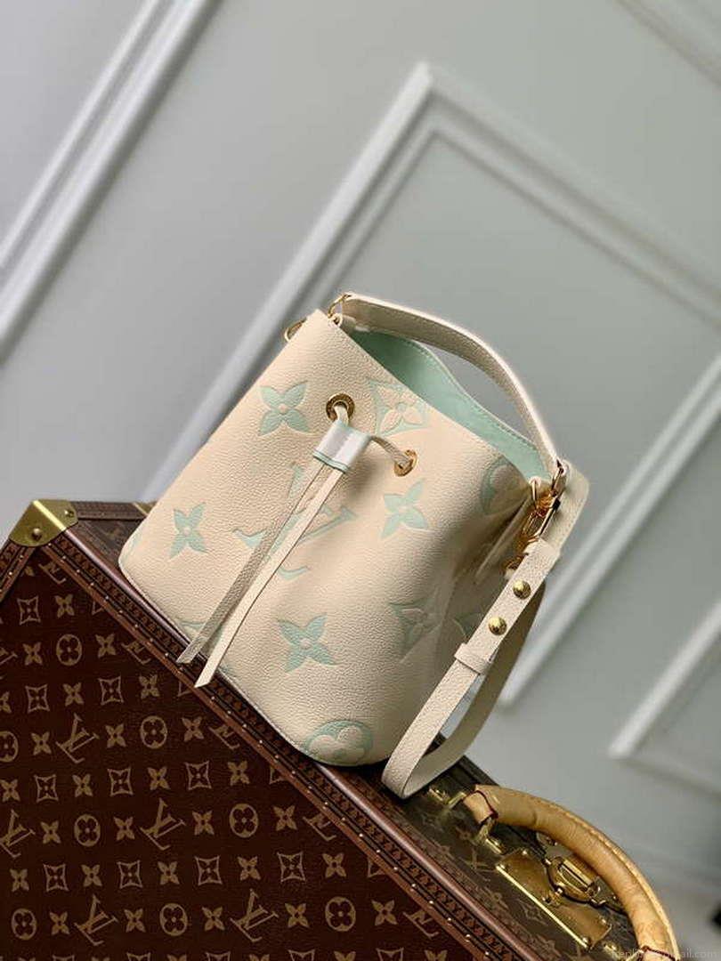 LV M24048 Louis Vuitton NéoNoé BB Bucket Bag Latte White Matcha