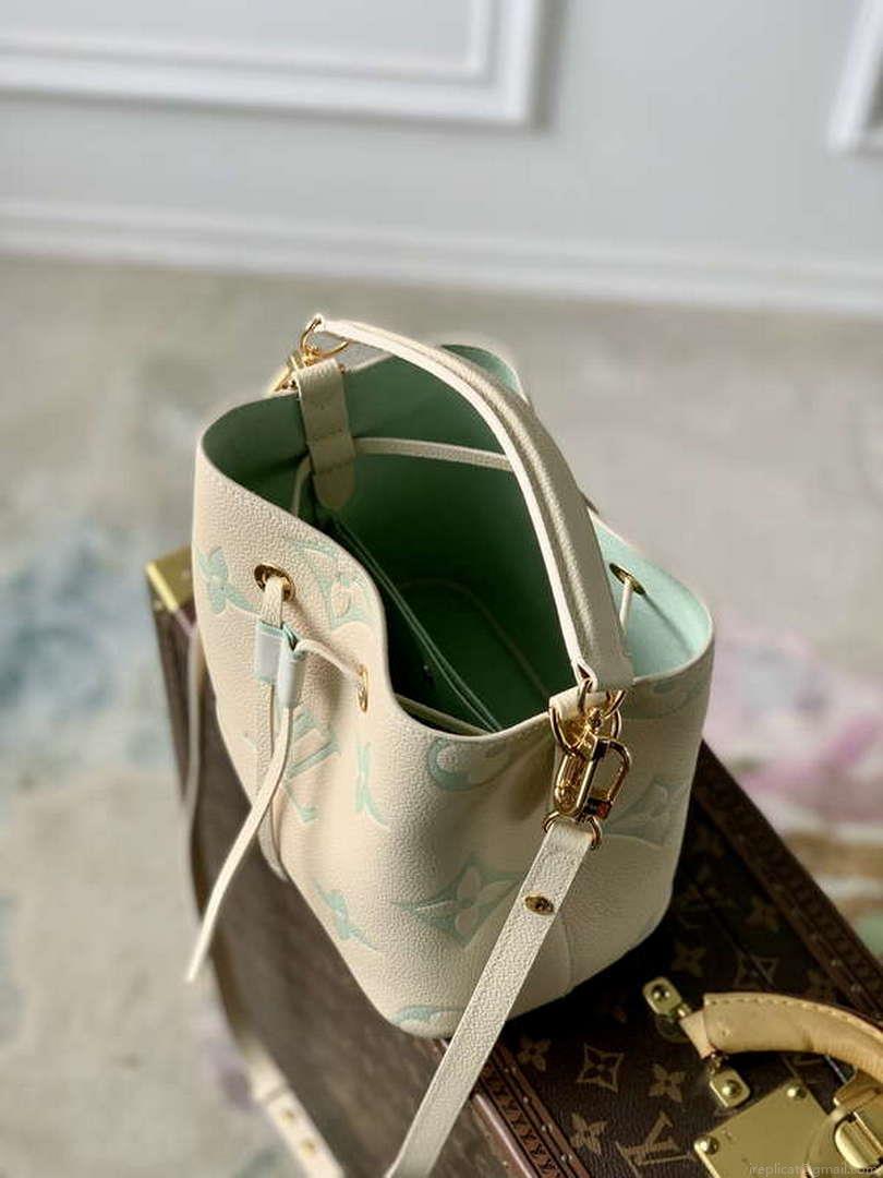 LV M24048 Louis Vuitton NéoNoé BB Bucket Bag Latte White Matcha