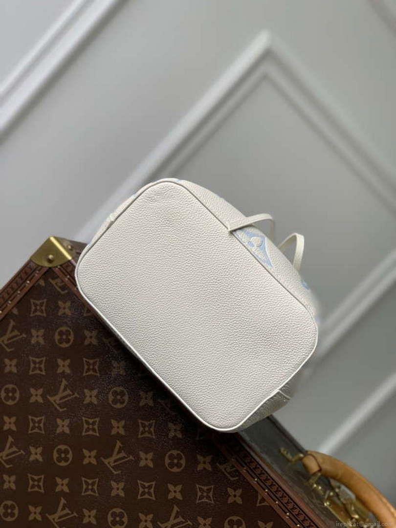 LV M24048 Louis Vuitton NéoNoé BB Bucket Bag Latte White Blue