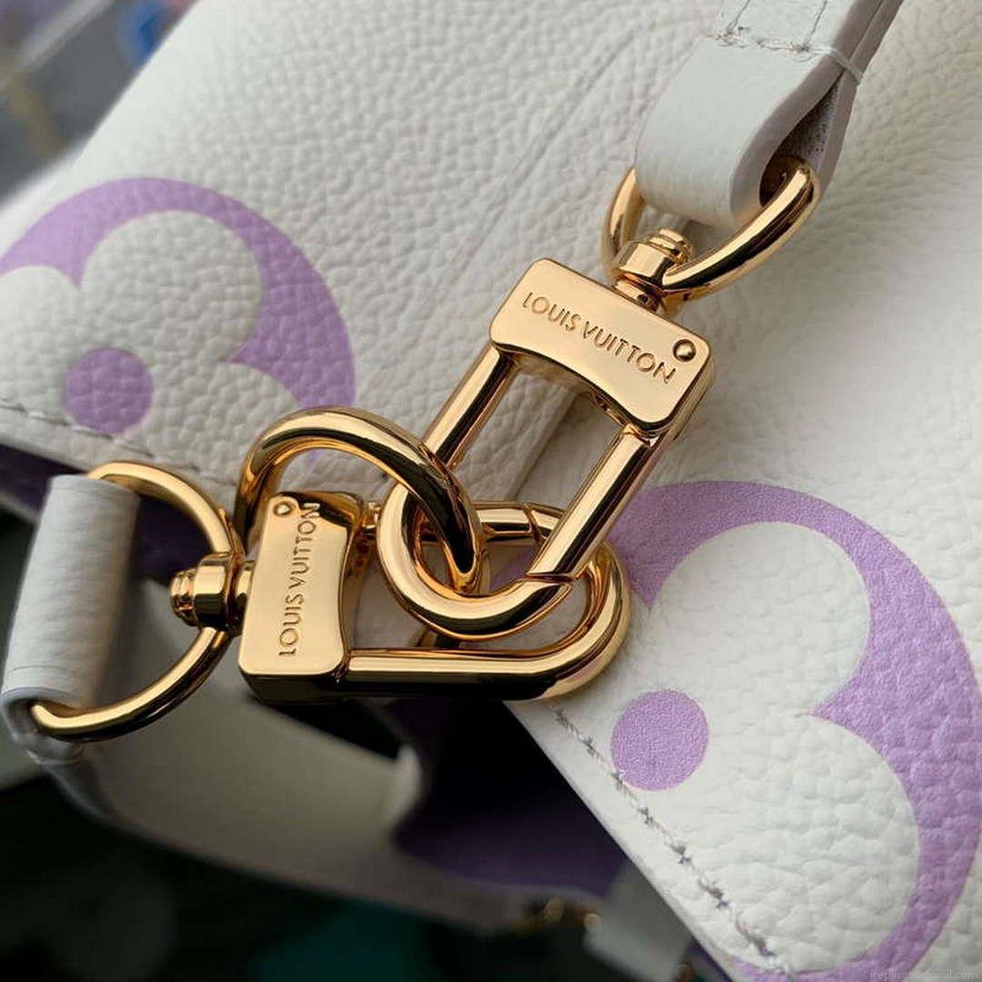 LV M24048 Louis Vuitton NéoNoé BB Bucket Bag Latte White &Purple