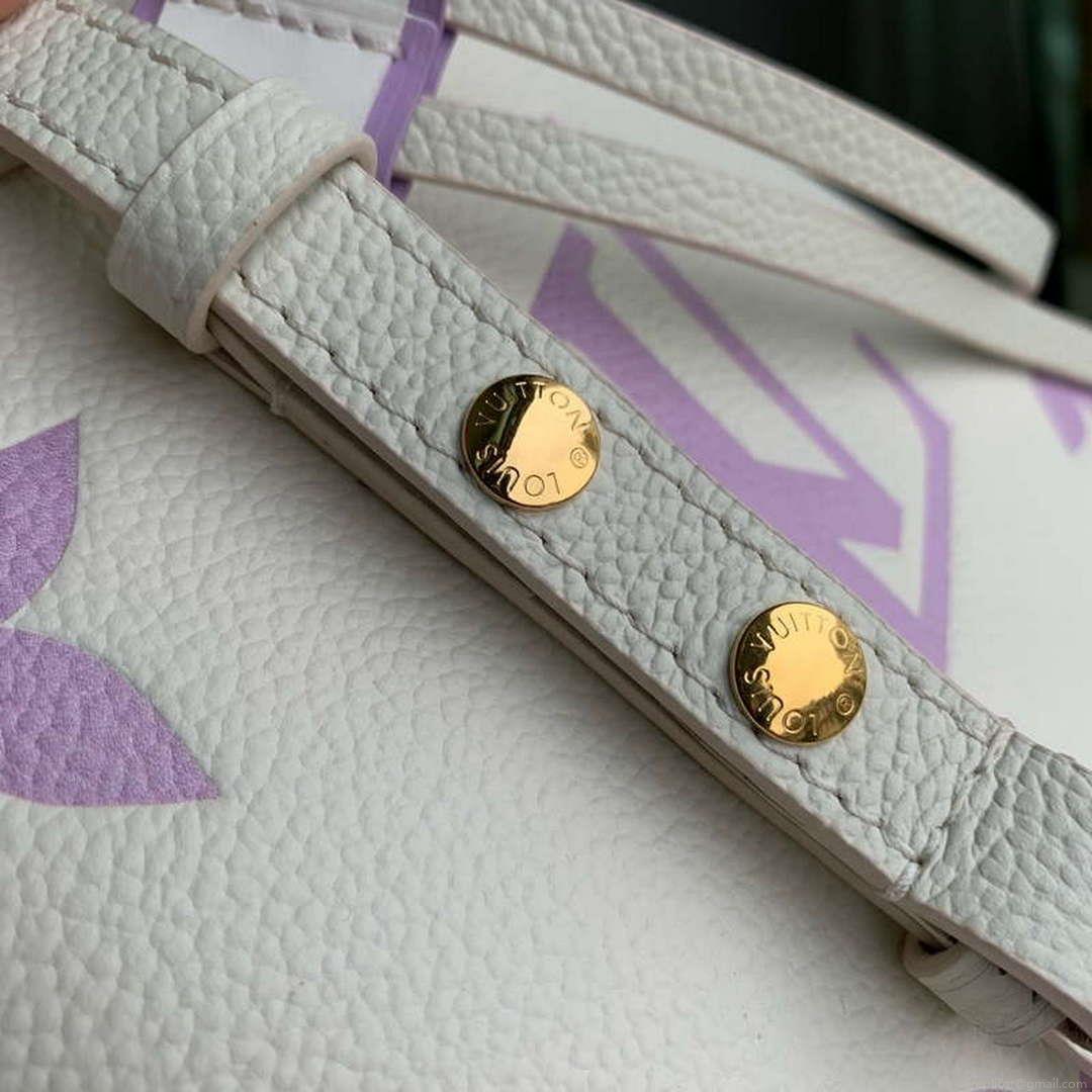 LV M24048 Louis Vuitton NéoNoé BB Bucket Bag Latte White &Purple
