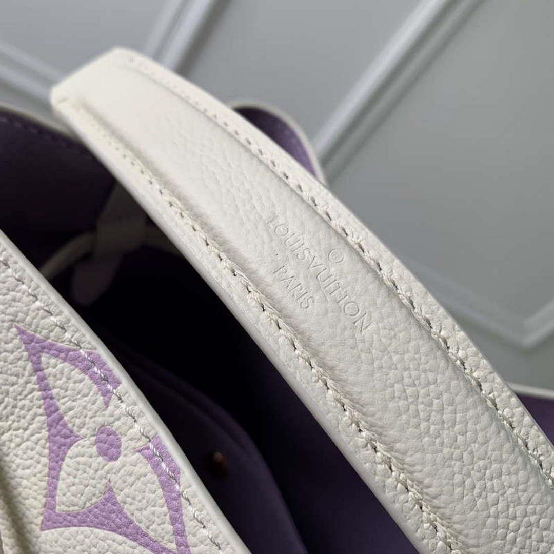 LV M24048 Louis Vuitton NéoNoé BB Bucket Bag Latte White &Purple