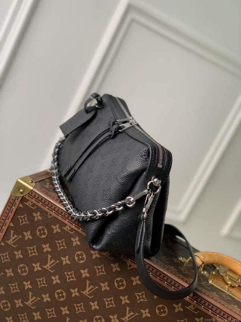 LV M24255 Louis Vuitton Hand It All PM Bag Mahina Black