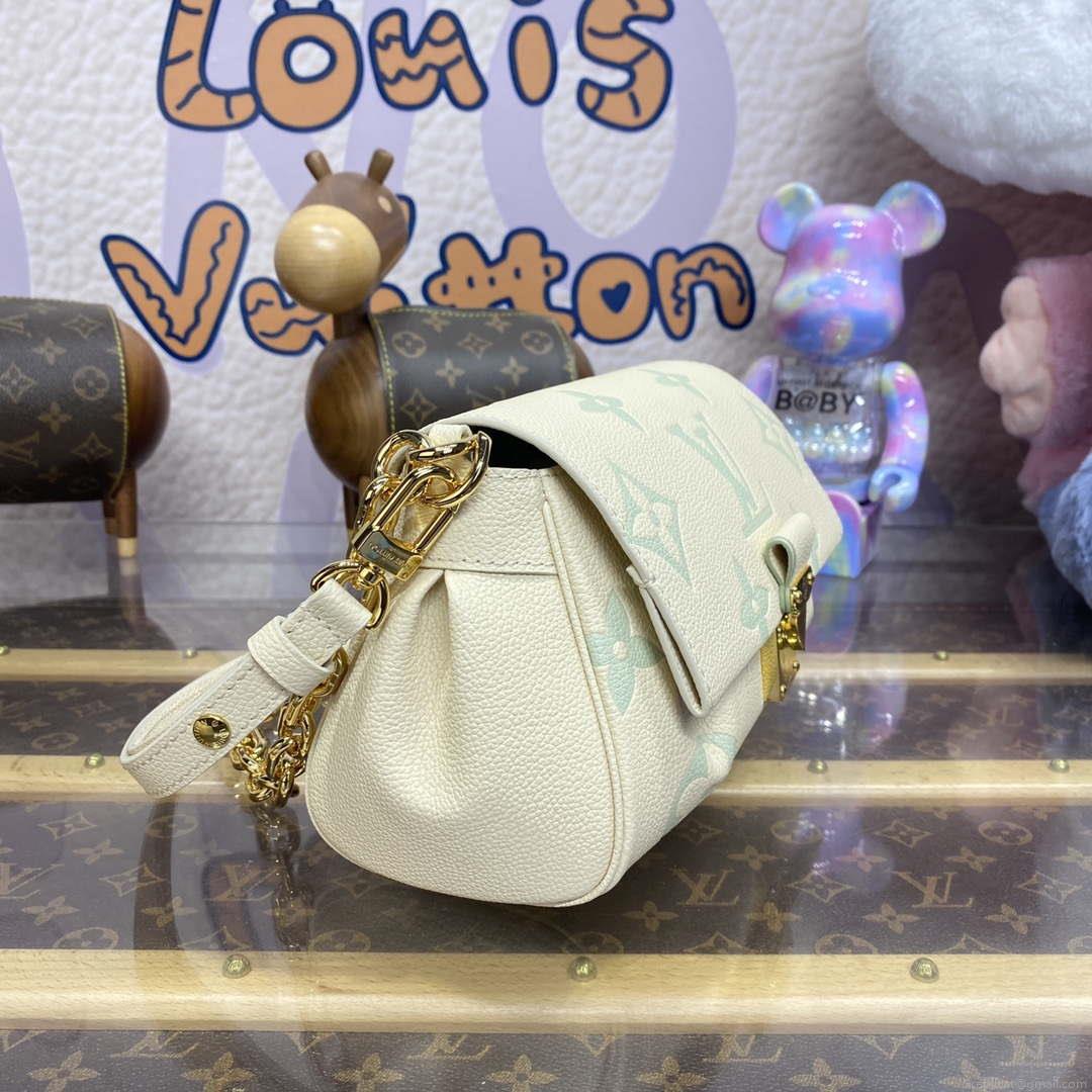 LV M46842 Louis Vuitton Favourite Bag bicolor Monogram Empreinte leather Green